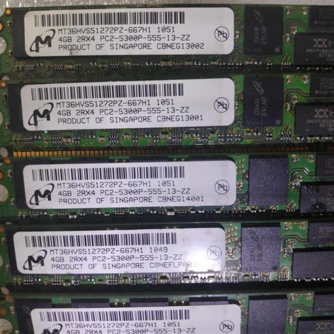 Ram Server 4GB DDR2 PC2-5300P-555 2Rx4 Terlaris