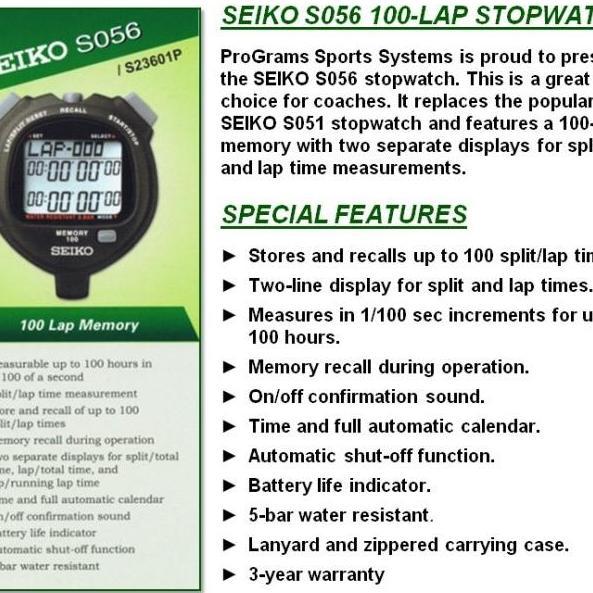 Stopwatch SEIKO 100 Lap Memory Seiko Stopwatch S23601 Hitam Outdoor Terlaris