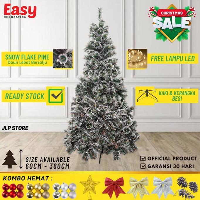 Terlaris Pohon Natal Premium 2 Meter 2Meter 7Ft SNOW FLAKE PINE CHRISTMAS TREE