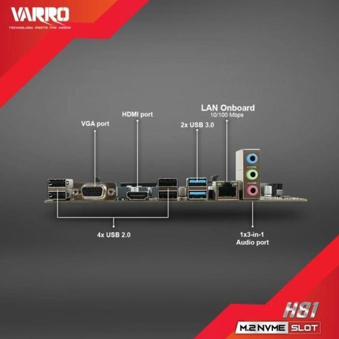 Motherboard Varro h81 Nvme socket 1150 / mainboard h81 Varro LGA 1150 Terlaris
