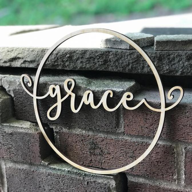 CUSTOM NAMA KAYU BULAT / HIASAN DINDING KAYU