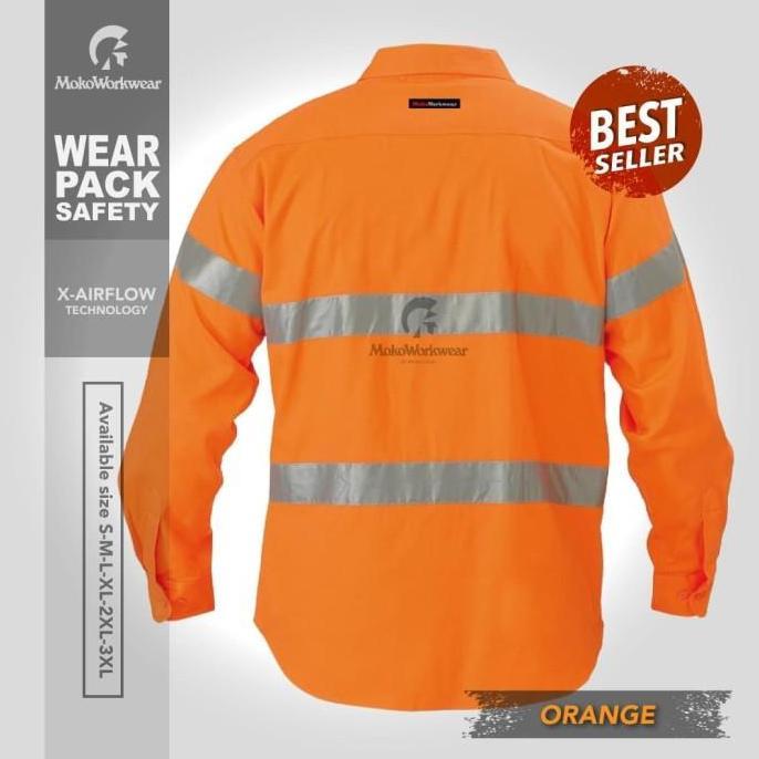 TERMURAH - KEMEJA TAMBANG / SERAGAM WEARPACK TAMBANG ORANGE MOKOWORKWEAR ORIGINAL