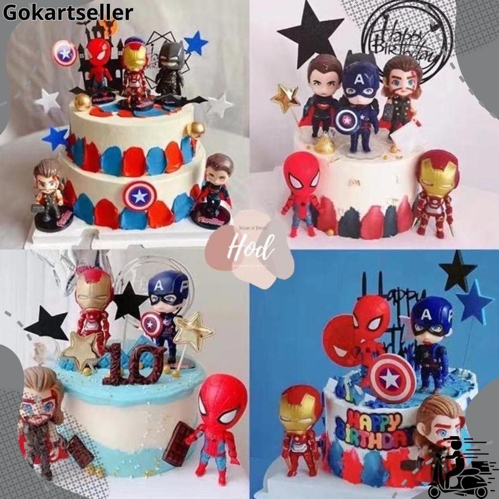 Original Topper Superhero Avengers Dc Marvell Set Hiasan Kue Super Hero Ironman Superman Batman Capt
