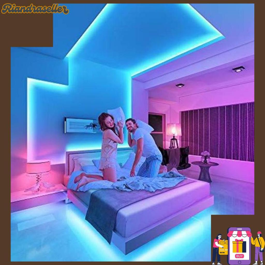Produk Baru [3528 10M] Lampu Led Strip Rgb 16 Warna Remote Tiktok Warna Warni Lampu Kamar Dinding