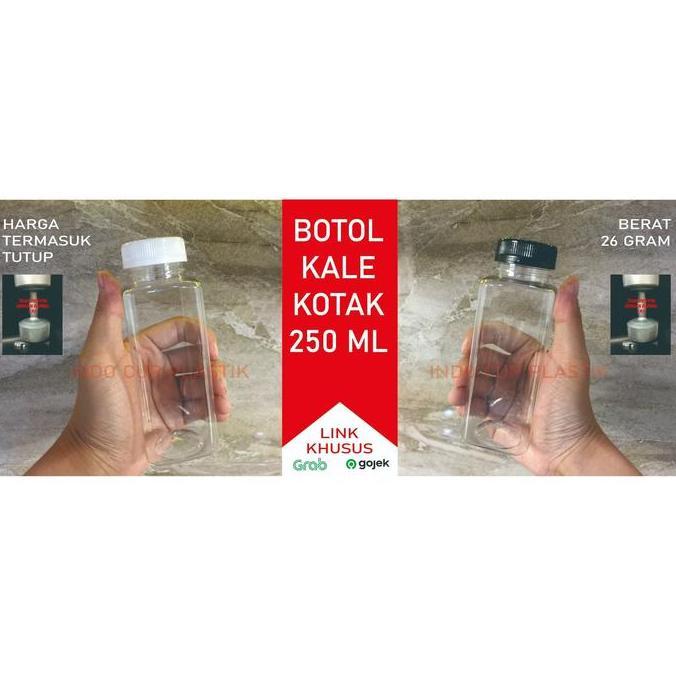 New- Botol Kale Kotak 250 ml Tebal / Botol Plastik Kale 250 ml Tebal (26gr)