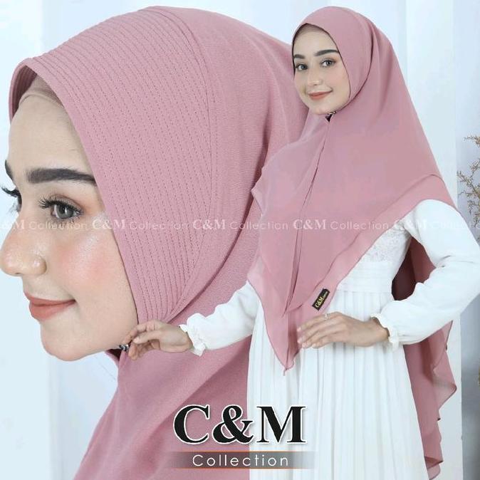Promo Khimar Kanaya/Khimar Ceruty Babydoll/Hijab Ceruty 2Layer/Khimar Pet Antem Dewasa Panjang Jilba