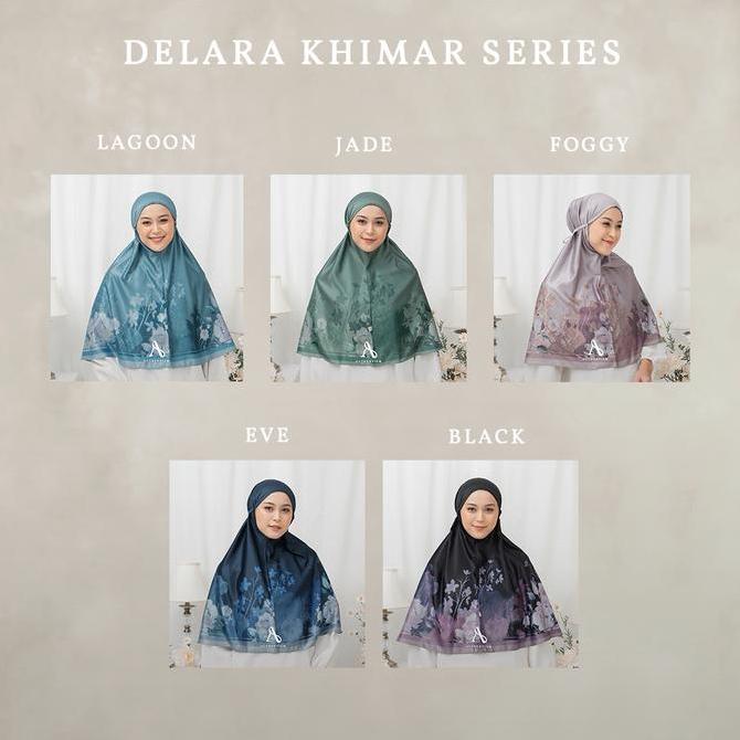Promo Authentism - Delara Khimar Premium Silk Printed Khimar Exclusive Pattern   Jilbab Kerudung Mus