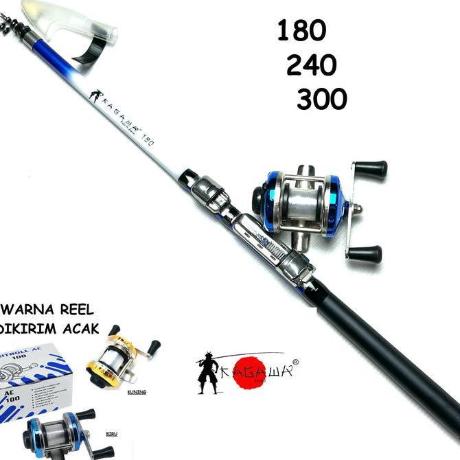 Joran Tegek Kolong Pancing Udang Ruas Pendek Kagawa 45cm sama Reel