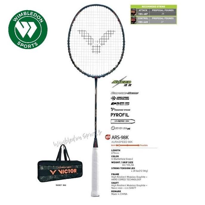 Raket Badminton Victor AuraSpeed 98K / Raket Victor ARS-98K Terlaris