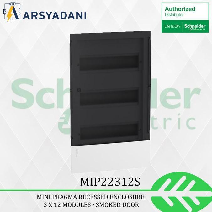 Promo SCHNEIDER - MIP22312S - Mini Pragma recessed enclosure 3 x 12 modules smoked door box  mcb Dom