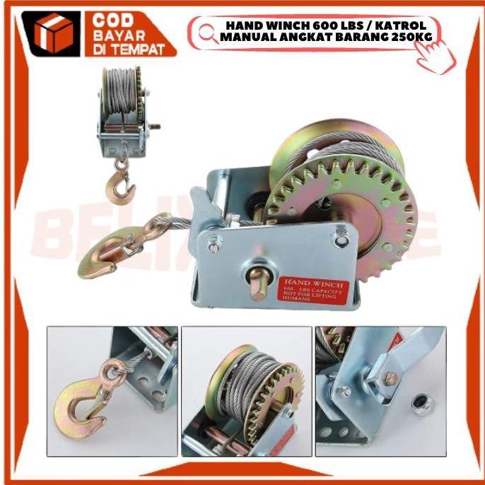 TERBARU Alat Derek Tangan Mini Mesin Derek Manual Katrol Manual 600lbs / 250Kg