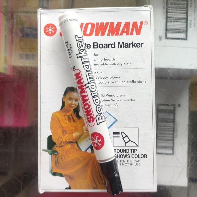 Spidol Whiteboard Papan Tulis Snowman Bisa Dihapus 1 Pack