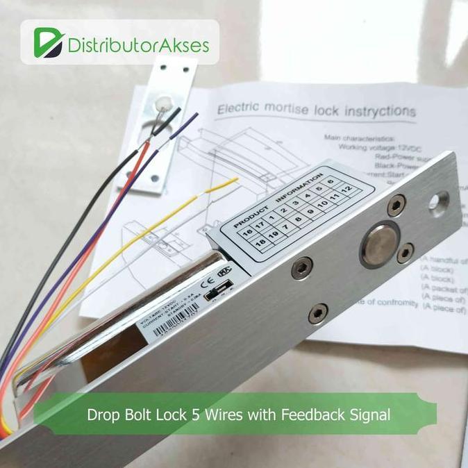 DROPBOLT 5 KABEL ELECTRIC LOCK DROP BOLT DEAD BOLT 5 WIRES KABEL ORIGINAL DAN TERPERCAYA