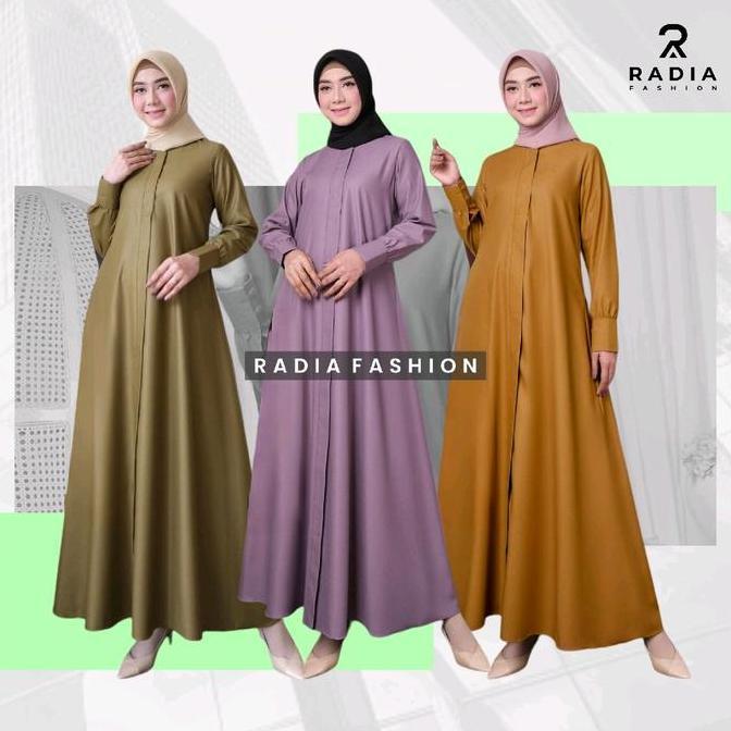 Promo Radiafashion Gamis Toyobo Premium Polos Hitam Navy Katun Wanita Muslim Atasan Formal Nyaman - 