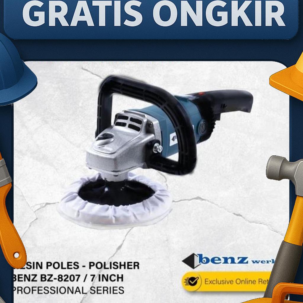 Mesin Poles Mobil Benz Werkz 180Mm/7" Variable Speed