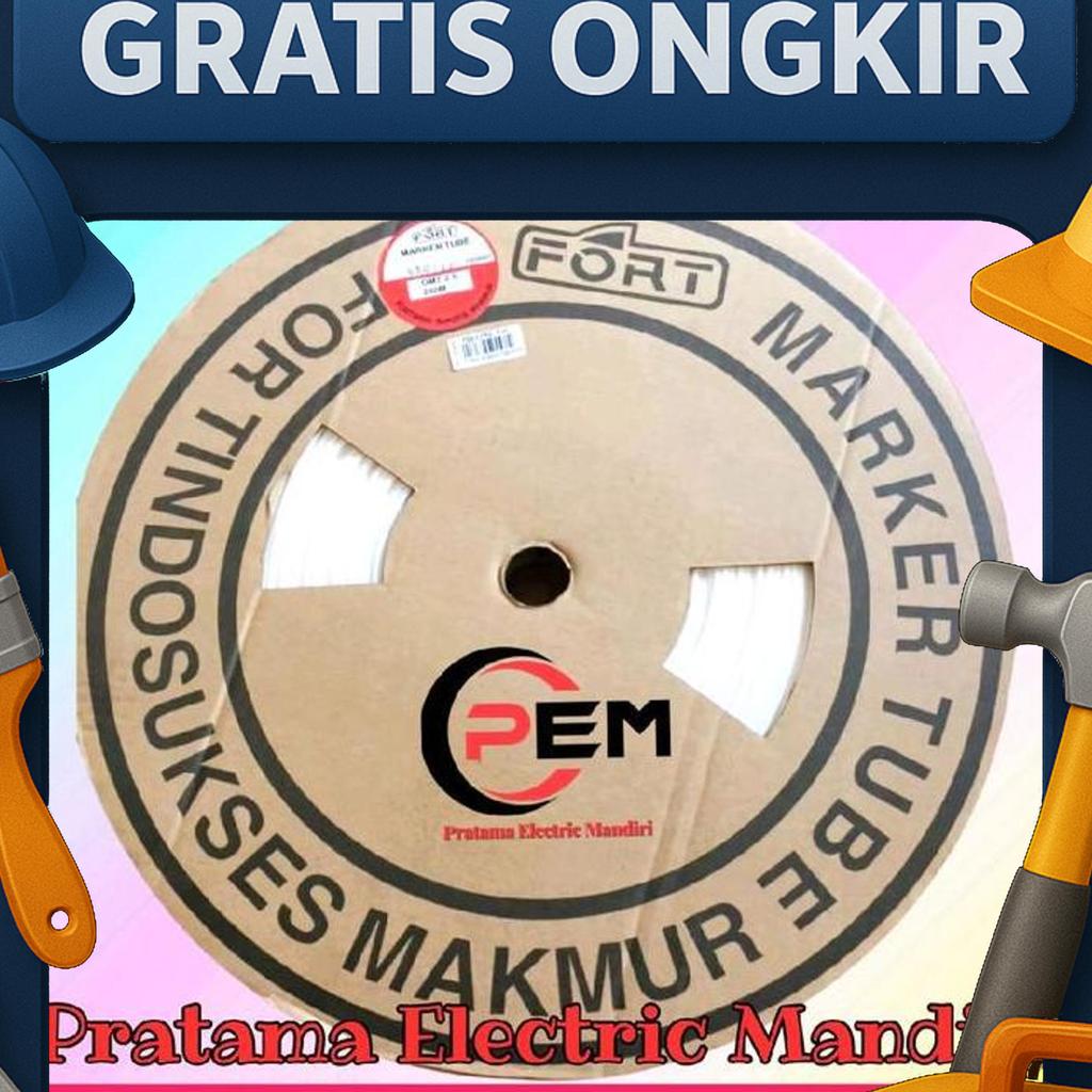 [Roll=200Mtr] Fort Marker Tube Marking Tube Kabel Marker Omt Mt-3,5 Mt-3.5 Mt3,5 Mt3.5 Omt-3,5 Omt-3