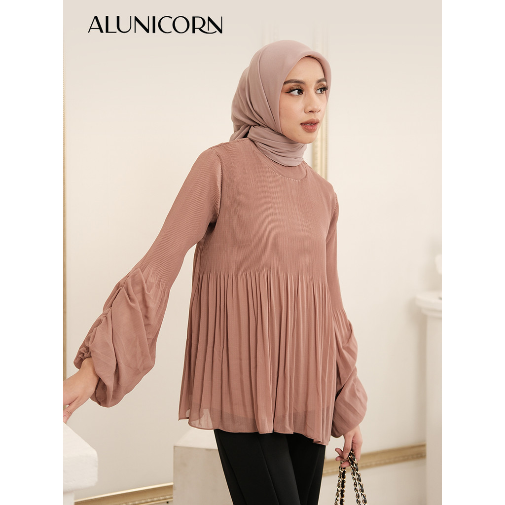 Alunicorn - Naomi Blouse - Blouse Plisket -Atasan Blus Wanita