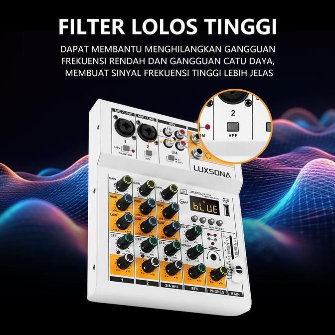 Zazamursani89 - Luxsona Audio Mixer 4 Saluran Reverb Bawaan Mini Profesional Murah