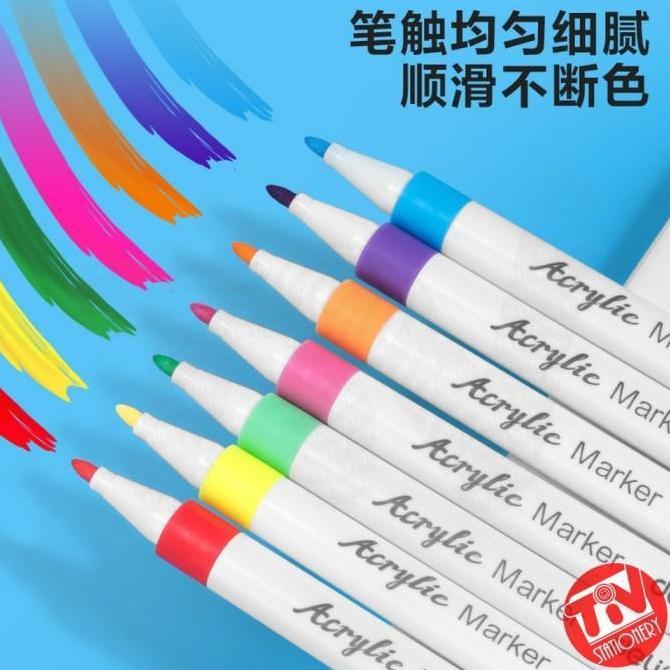 Spidol Deli Permanent Acrylic Marker Set 24 Colors