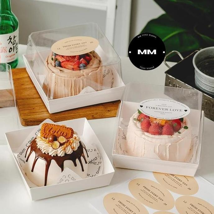 10Pcs 16X16X10Cm Paper Box Kue Tart Mika Kotak Box Kue Cake