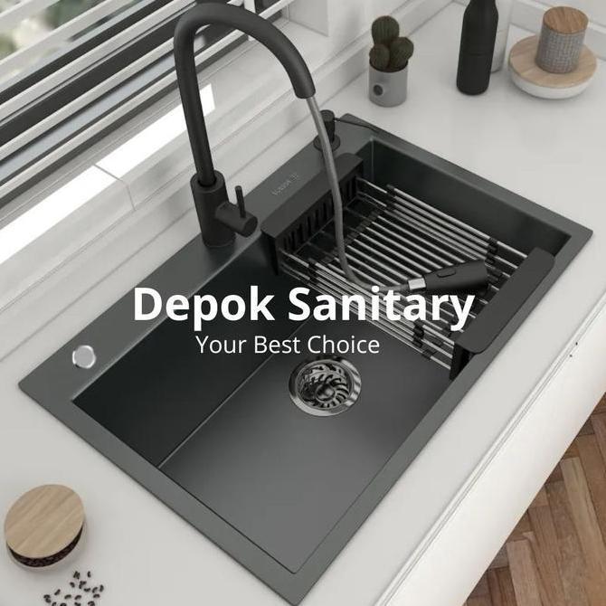 Kitchen sink black 6045 valpra/ kitchen sink 6045 hitam/ kitchen sink
