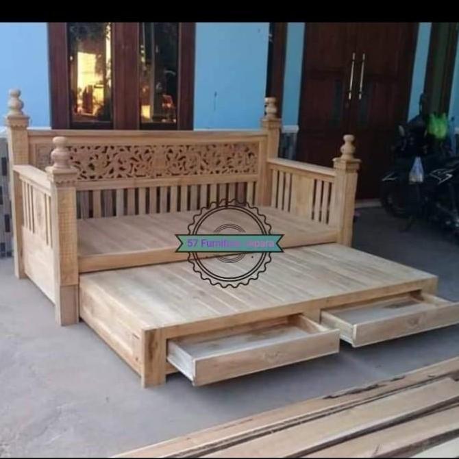 Terlaris Daybed Bangku Ukir Jepara Bale Bale Kursi Susun Jati Mentahan