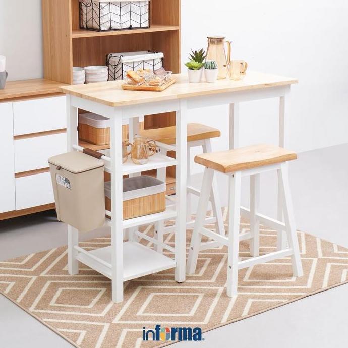 Terlaris Informa Smith Set Meja Makan 2 Bangku - Putih Bangku Bar Minibar Meja Cafe