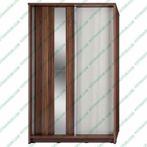 Terlaris Lemari Baju Pakaian Cermin Kaca 2 Pintu Activ Slide 120 Sliding Geser