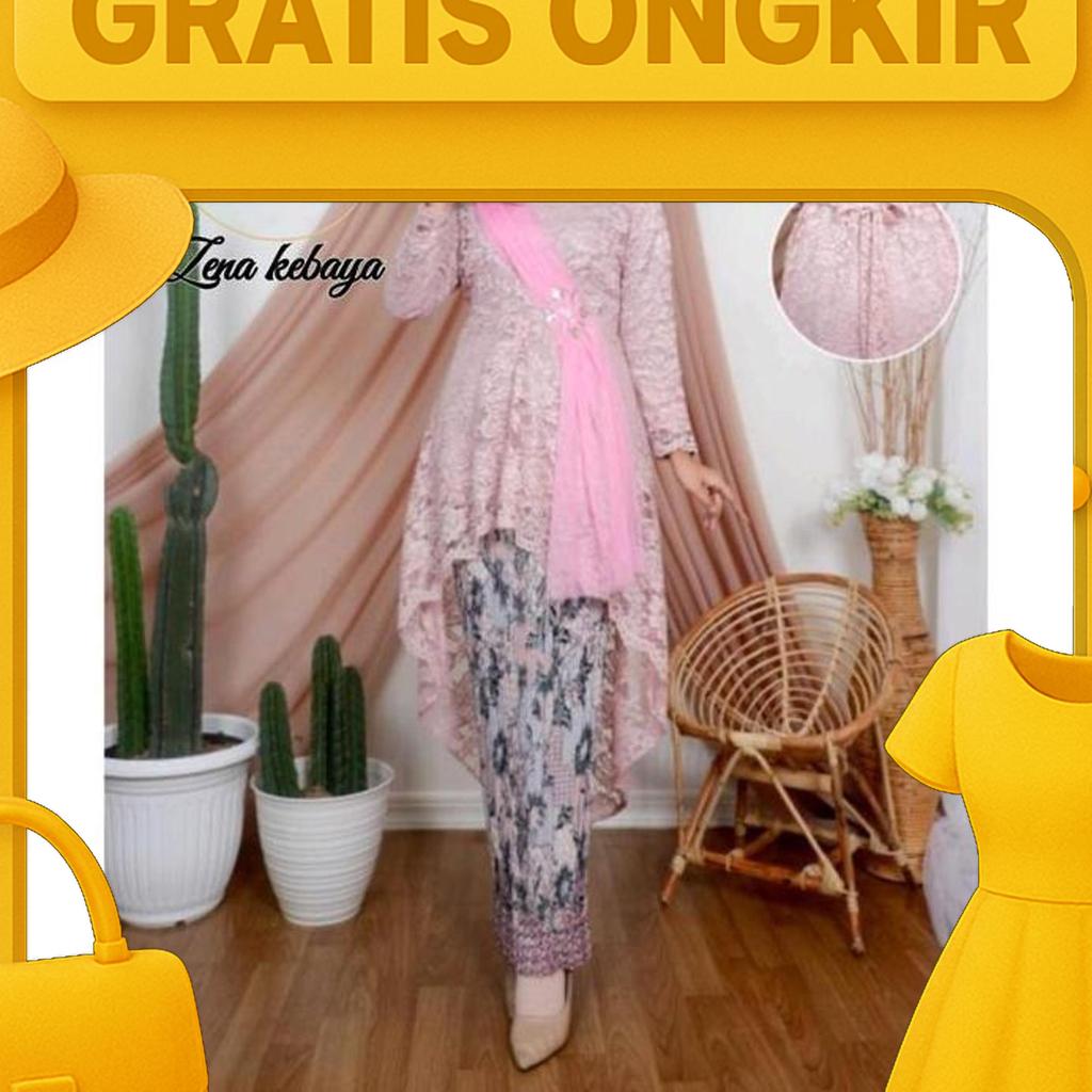 Kebaya Tunik Brokat Selendang Set Rok Prisket Batik Katun Kebaya Modern Payet Kebaya Wisuda Kebaya S