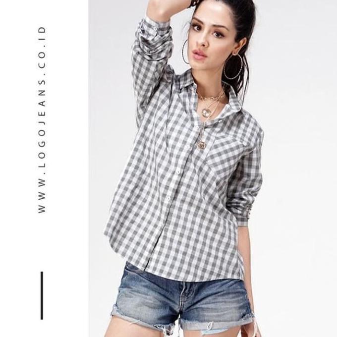 kemeja wanita kotak kecil