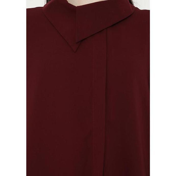 Draffery Blouse Long Sleeve In Maroon By Brilliant Girl