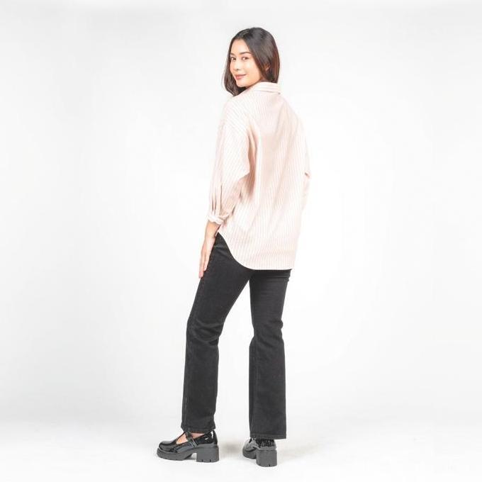 C2 Ilonna Pink Kemeja 7/8 Casual Oversize Wanita