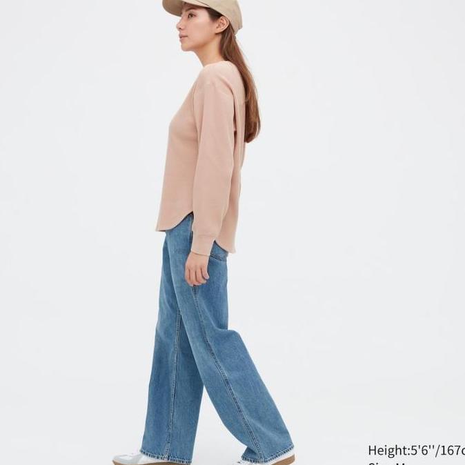 Waffle Crew Neck Long Sleeve T-shirt Uniqlo Orinal SALE READY