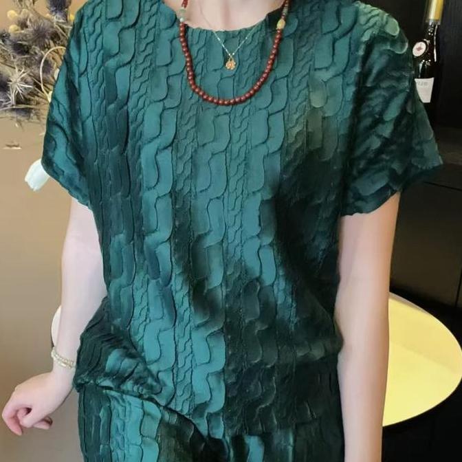 (Kode 120) Atasan / Blouse Plisket Tekstur Emboss Premium | Blouse Pleats Premium | Atasan Pleats Pr
