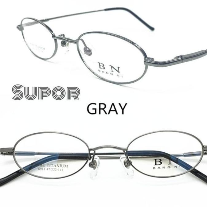 FF53 Oval Full Frame Kacamata Titanium Pria wanita buat MINUS TINGGI