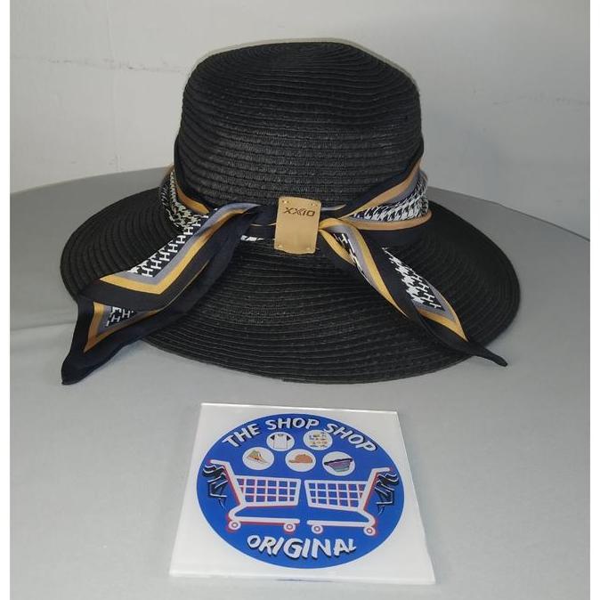 Topi Bucket Pantai Golf XXIO Women's Paper Straw Hat Original Black