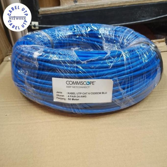 TERBARU - Commscope Amp Kabel UTP Cat.6 4Pair 24Awg Original Commscope @50 Meter