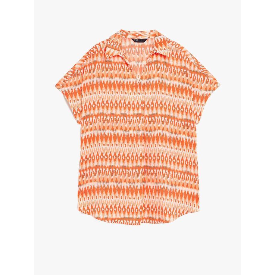 M&S - Blouse Wanita - Satin Printed Popover Blouse