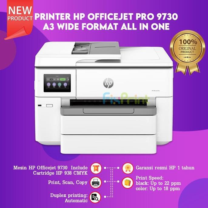 Terlaris Printer A3 Hp Officejet Pro 9730 Wireless Adf Fax Garansi Resmi Pengganti 7740