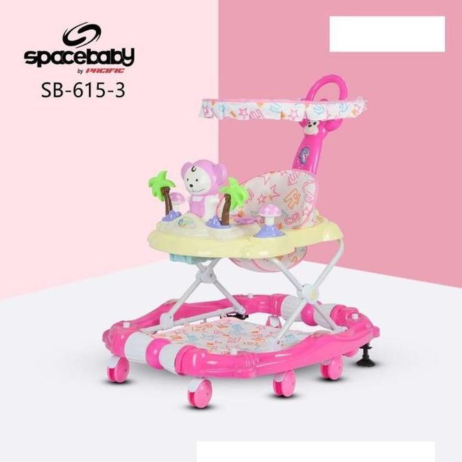 ( FREE KARDUS BUBBLE WRAP)  BABYWALKER baby walker + Kursi Goyang 3 in 1 SPACEBABY SB 615-3 Apollo a