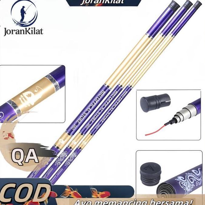 HIUProduk 2.7M-6.3M Kualitas Tinggi Super Ringan Serat Kaca Keras Tangan Pancing Portabel Teleskopik