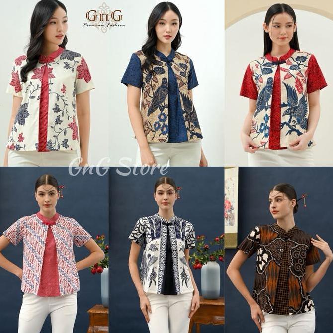 Atasan Batik 327 Series/ Blouse Batik Wanita/ Seragam Batik/Baju Imlek