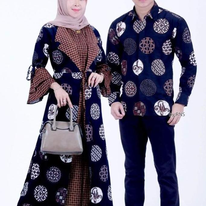 BLEZER BATIK BEST SELLER  ( KEMEJA + GAMIS ) Baju Lebaran Couple - Gamis Batik - Kemeja Batik - Baju