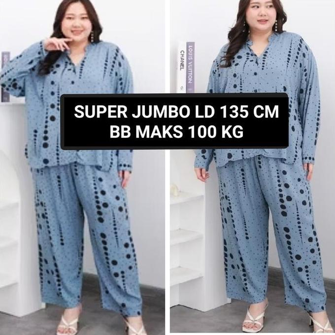 NEW SUPER JUMBO LD 135 CM SETELAN PIYAMA-BAJU TIDUR WANITA RLO MT CPJ