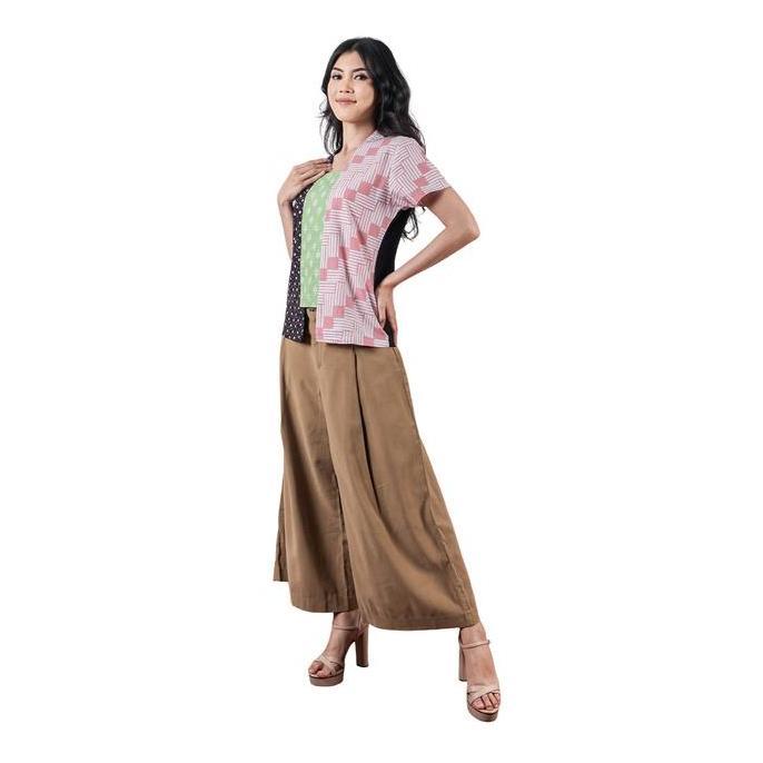 Blouse Batik Wanita - Bhatara Batik Sheisha 5613 Hitam Pink