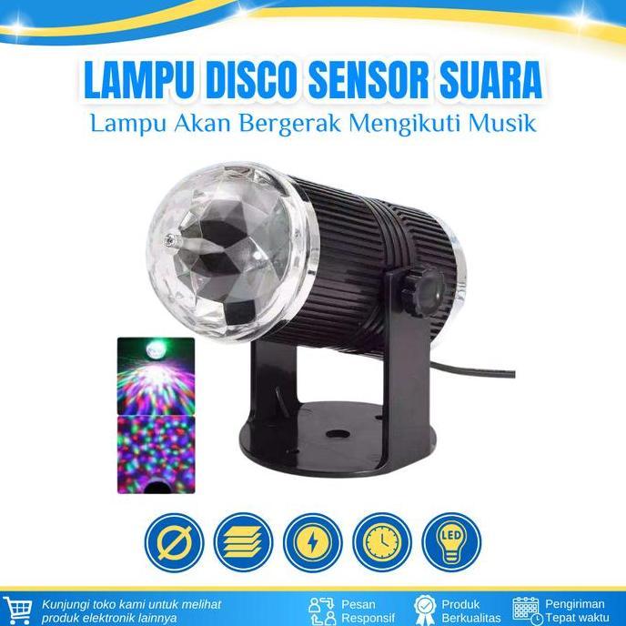 Lampu Disco Sensor Suara Mitsuyama/ Lampu Disco Stand/ Sensor Suara/Led Mini Stage Light Mitsuyama M