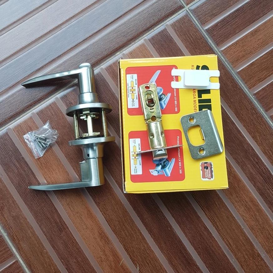 LEVER SET SOLID LV 605 X 300 // HANDLE PINTU KUNCI KAMAR MANDI murah