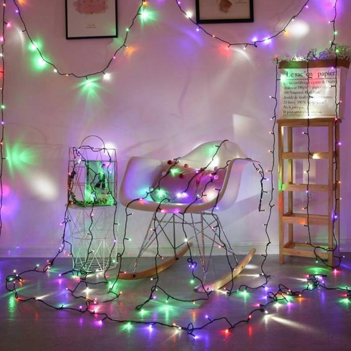 Yeraya Lampu Natal Rice 100 LED 4Meter lampu pohon natal panjang lampu led hias kamar natal lampu tu