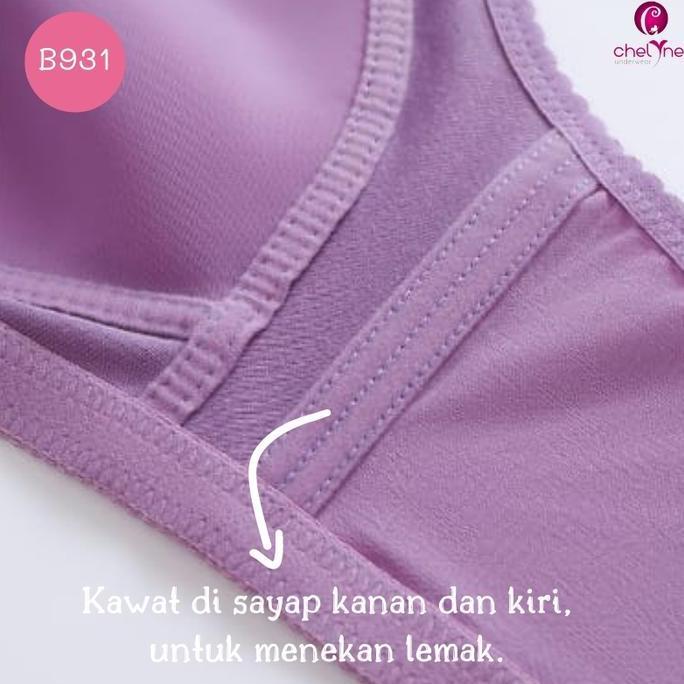 Murah Chelyne BH Busa Tipis B931 Tanpa Kawat - Big Size Daily Bra Non COD