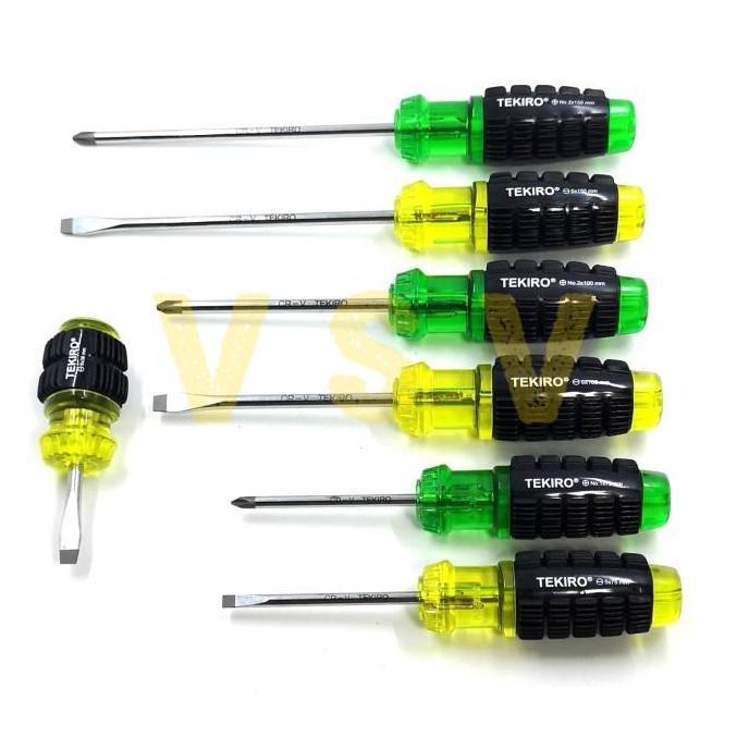 Tekiro Cushion Grip Screwdriver Set 7Pc / Obeng Set 7Pc / Obeng Karet